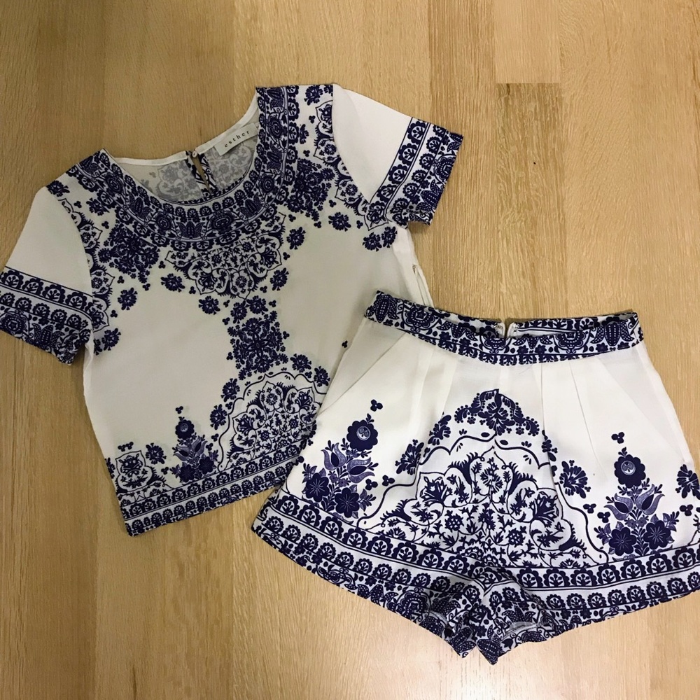 Crop Top & Shorts Matching Set Australian Designer